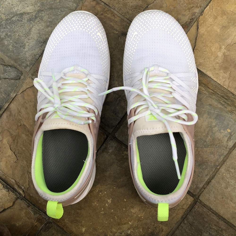 Nike Women's Shoe White Metallic Rose Pink Free